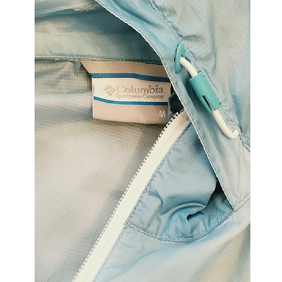 Columbia Omni Tech Packable Windbreaker Rain Jacket Blue Tie Dye Size M - Picture 7 of 9